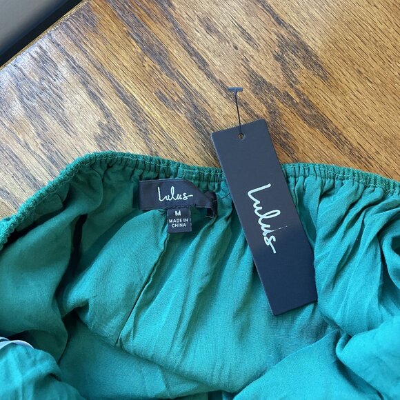 Lulu's Warm Afternoons Green Linen Tie-Back Midi Dress wPockets NWT - Picture 11 of 12